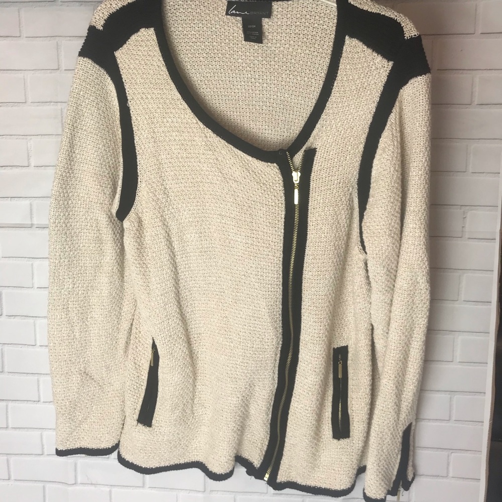 LANE BRYANT ZIP UP SWEATER SZ 22/24
